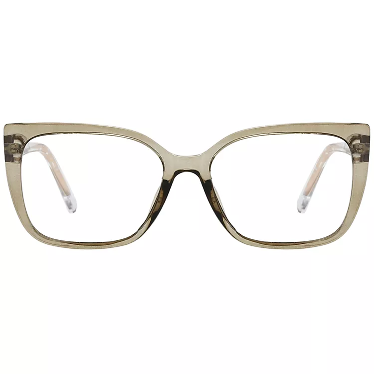 Geometric Color-Block Inlay Colored Core Wire Temple Glasses
