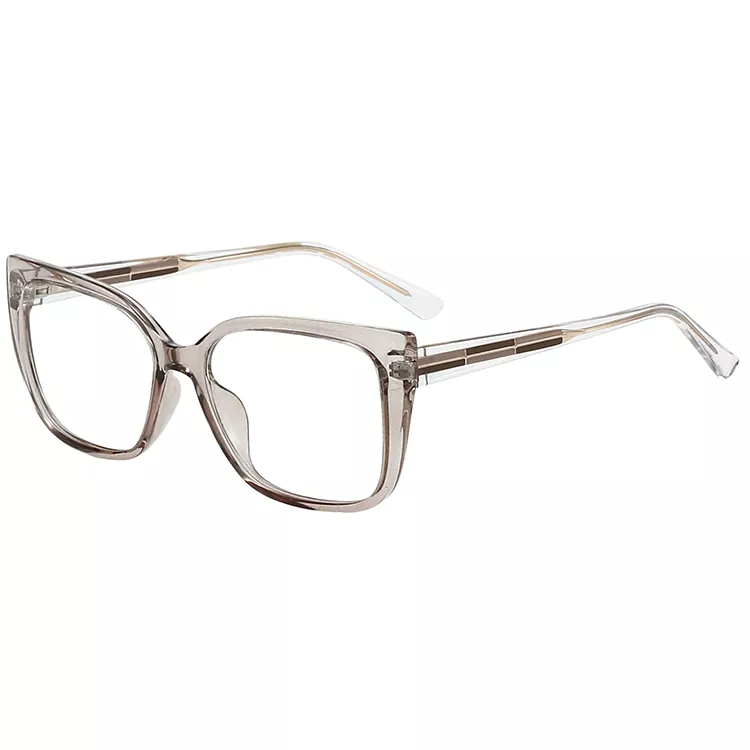Geometric Color-Block Inlay Colored Core Wire Temple Glasses