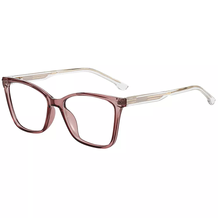 Stepped Horizontal Stripe colored Core Wire Temple Eyeglasses