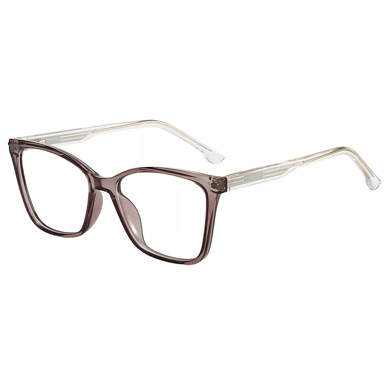 Stepped Horizontal Stripe colored Core Wire Temple Eyeglasses
