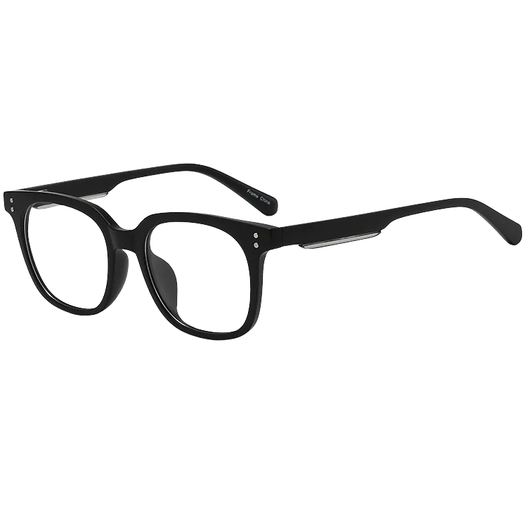 TR90 Transparent Square Striped Rivets Fashion Glasses Frame