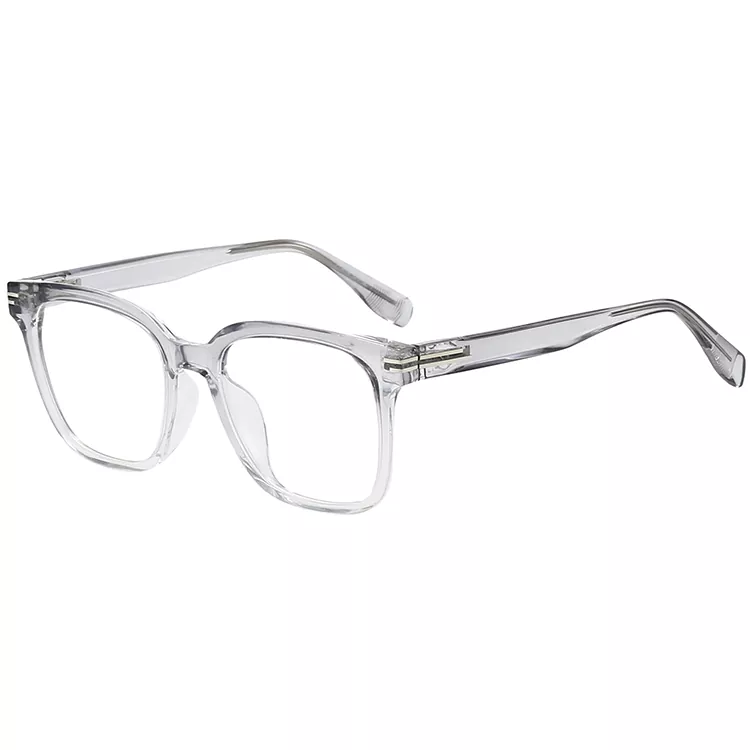TR90 Transparent Square Striped Rivet Fashion Optical Frame